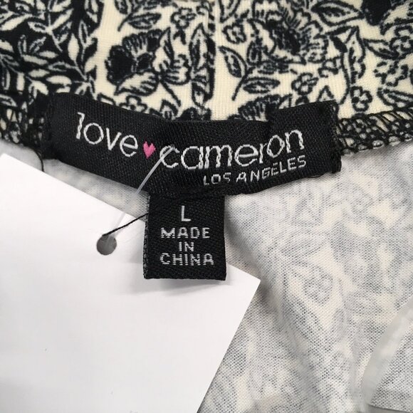 Love Cameron LA Dress Size Large Black Floral Long Sleeve Stretch Mini Bodycon - Picture 7 of 10